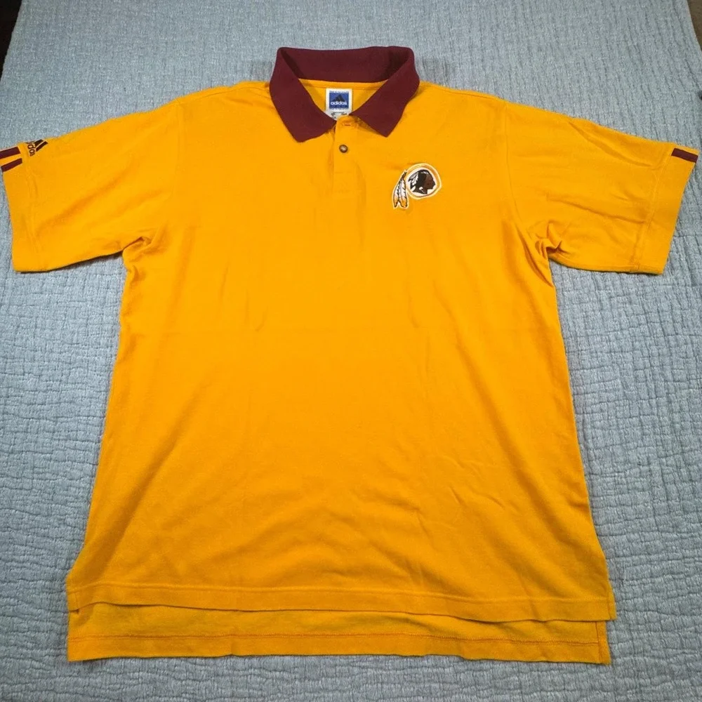 Vintage Washington Redskins Polo XL Adidas Blue Tag Y2K Shirt NFL Commanders EUC